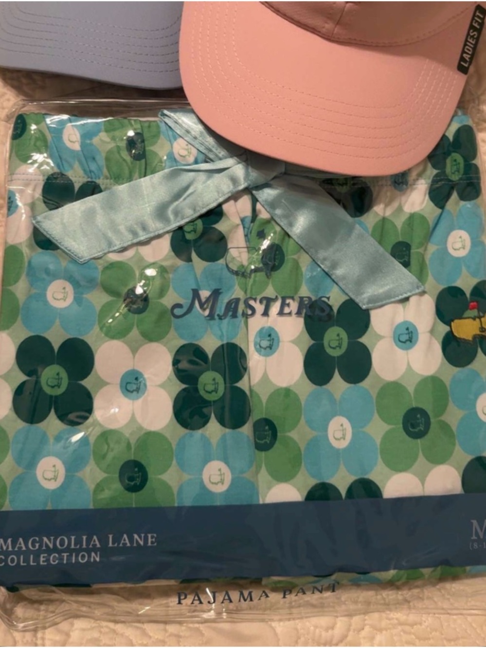Ladies Masters Pajama Pants - Green & Blue Dot Print